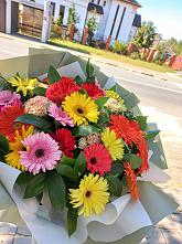 Букет цветов из:  Герберы #REPLACE_PRED# Кипень