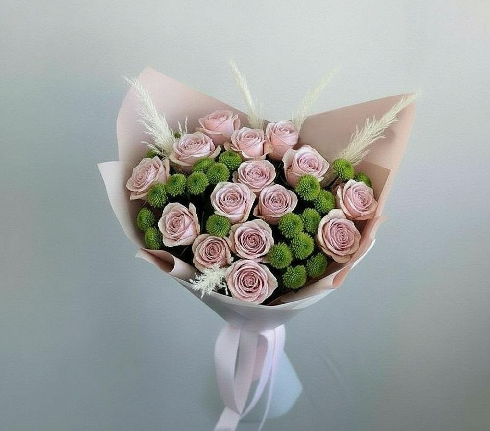 Букет цветов из: Розы и Хризантемы в Кипень