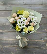 Букет цветов из:  Альстромерии, Розы и Хризантемы в Кипень