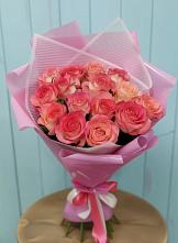 Букет 15 Розовых роз Равель в Кипень