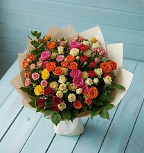 Букет Микс из разноцветных кустовых роз #REPLACE_PRED# Кипень